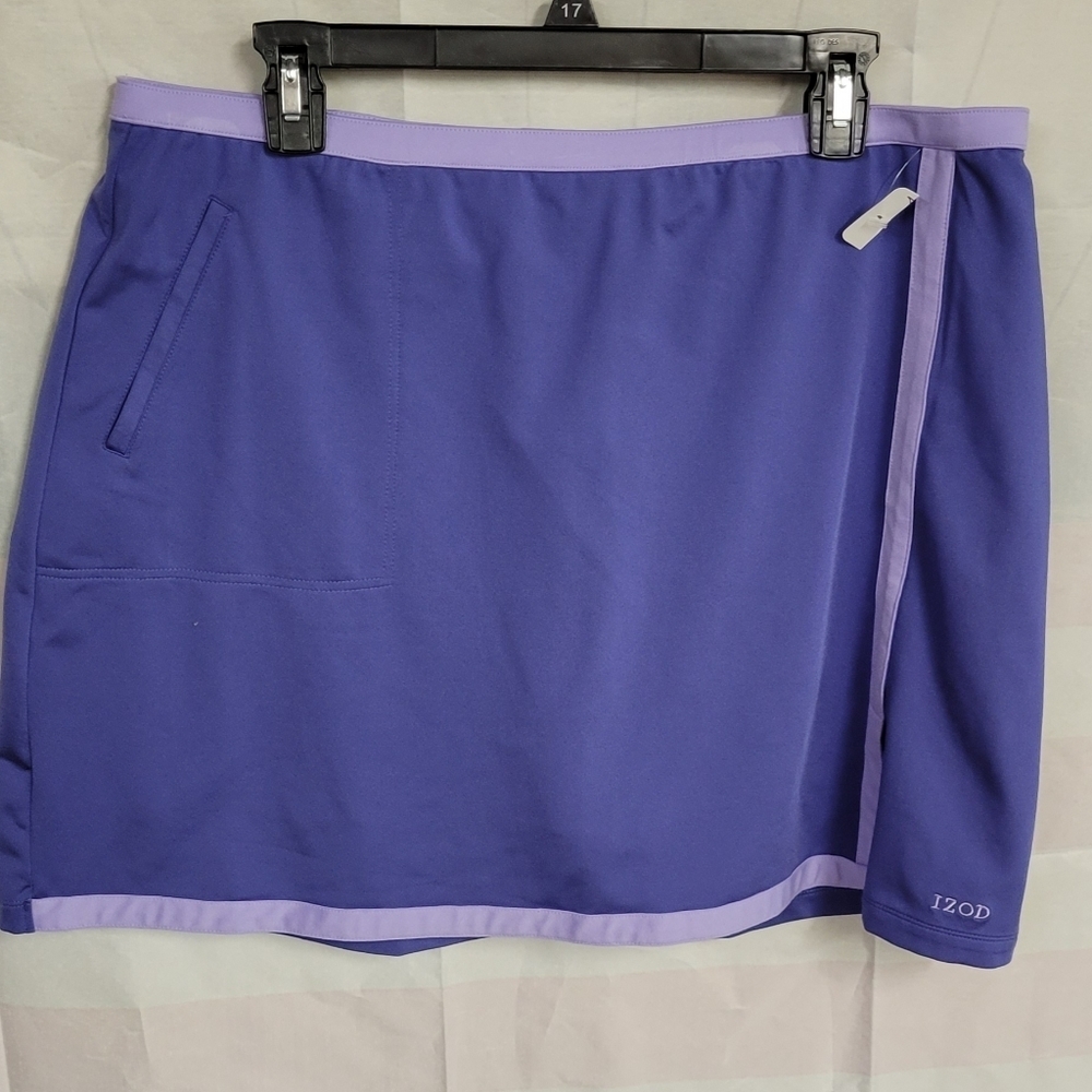 IZOD Tennis Skort Sz XL 2 Tone Purple Undershort